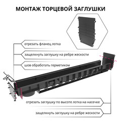 Лоток водоотводный пластиковый 1000х145х100 мм Gidrolica класс С250 (804) - фото 8