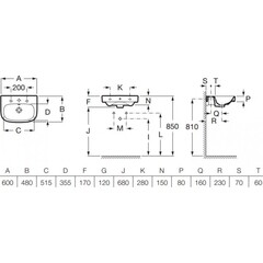 Раковина Roca Debba 60 см подвесная белая (732799400Y) - фото 2
