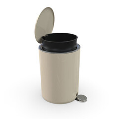 Ведро для мусора Primanova Lenox с крышкой 5 л пластик бежевое с педалью - фото 6