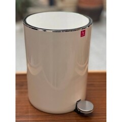 Ведро для мусора Primanova Lenox с крышкой 5 л пластик бежевое с педалью - фото 7