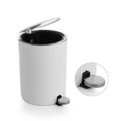 Ведро для мусора Primanova Lenox с крышкой 5 л пластик белое с педалью - фото 8