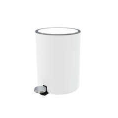Изображение товара Ведро для мусора Primanova Lenox с крышкой 5 л пластик белое с педалью