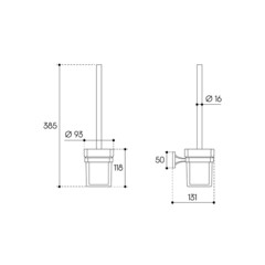 Ершик для унитаза Aqueduto Respingo подвесной стекло/металл хром (RES1000) - фото 2