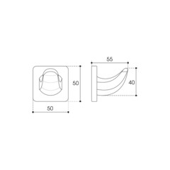 Крючок для ванной Aqueduto Respingo одинарный на шуруп латунь хром (RES0100) - фото 2