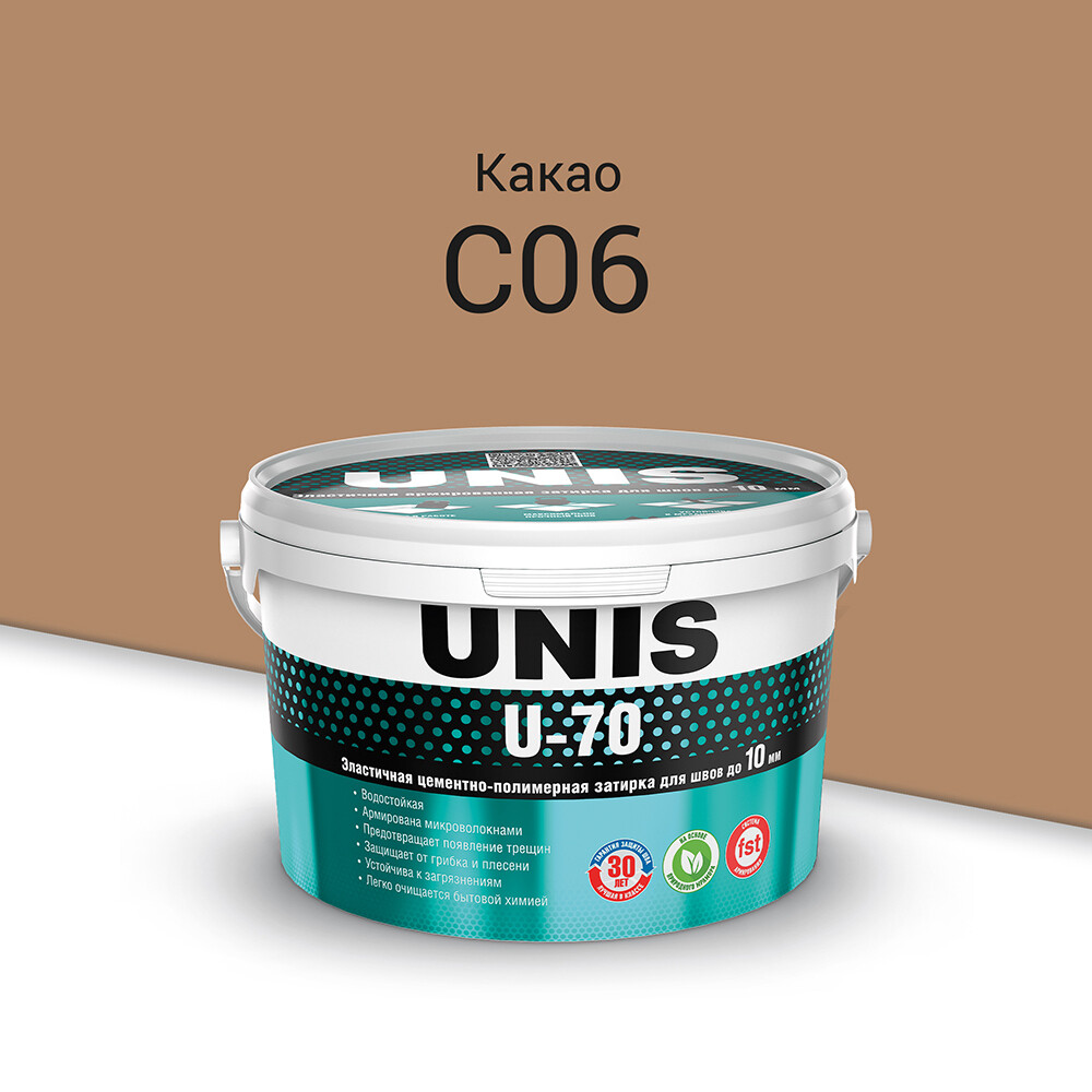 

Затирка цементно-полимерная Unis U-70 С06 какао 2 кг, Коричневый