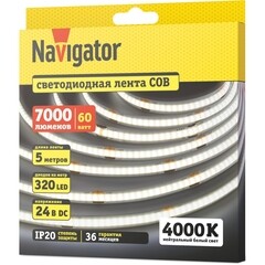 Лента светодиодная Navigator NLS-СОВW320 4000К 24 В 12 Вт/м IP20 5 м (95316) - фото 2