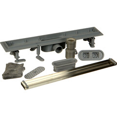 Лоток душевой Terma Light Стайл с комбинированным затвором 700х60 мм d40/50 мм решетка из нержавеющей стали (34126) - фото 9