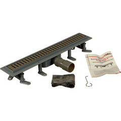 Лоток душевой Terma Light Грейд с комбинированным затвором 600х60 мм d40/50 мм решетка из нержавеющей стали (34121) - фото 9