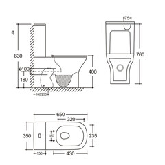 Унитаз-компакт Tokito Tatsumaki Aiko безободковый с горизонтальным выпуском с сиденьем дюропласт микролифт белый (TOK-TATSUMAKI-AISQ) - фото 13