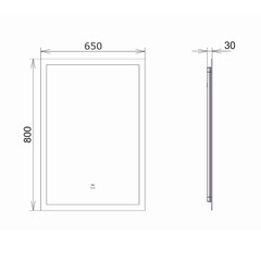 Зеркало с подсветкой прямоугольное 65х80 см бесконтактный сенсор Comforty Морон (00-00014172CF) - фото 9