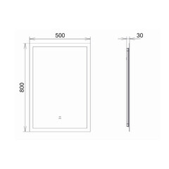 Зеркало с подсветкой прямоугольное 50х80 см бесконтактный сенсор Comforty Морон (00-00014171CF) - фото 9