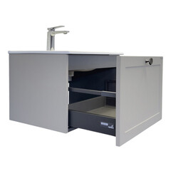 Комплект тумба с раковиной Comforty Моа 60 см подвесная серый шелк (00-00021213CF) - фото 17