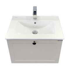 Комплект тумба с раковиной Comforty Моа 60 см подвесная серый шелк (00-00021213CF) - фото 14