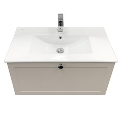 Комплект тумба с раковиной Comforty Моа 80 см подвесная серый шелк (00-00021212CF) - фото 16