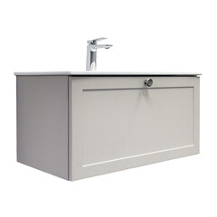 Комплект тумба с раковиной Comforty Моа 80 см подвесная серый шелк (00-00021212CF) - фото 14