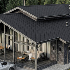 Черепица гибкая Шинглас Кадриль ольха 3 кв.м - фото 2