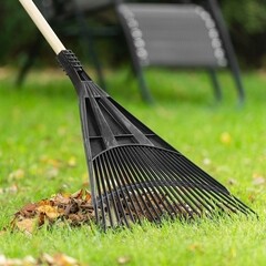 Грабли веерные Сибртех (61708) пластиковые для уборки листьев и травы 24 зуба с ребрами жесткости - фото 4