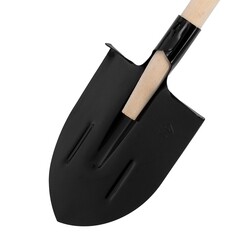 Лопата штыковая стальная с ребрами жесткости для земляных работ с деревянным черенком 1220 мм (61413) - фото 4