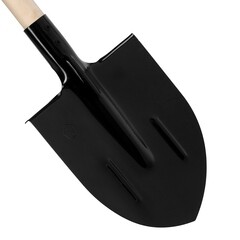 Лопата штыковая стальная с ребрами жесткости для земляных работ с деревянным черенком 1220 мм (61413) - фото 2