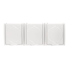 Изображение товара Розетка Simon 15 Aqua накладная белая со шторками с крышкой (1594447-030)