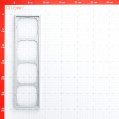 Рамка Systeme Electric ArtGallery четырехместная алюминий (GAL000304) - фото 2