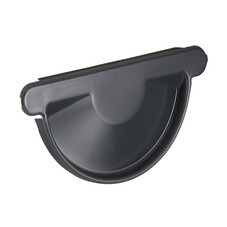 Заглушка желоба Grand Line металлическая d125 мм графитовый серый RAL 7024