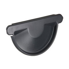 Заглушка желоба Grand Line металлическая d125 мм графитовый серый RAL 7024 - фото 1