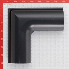 Угол желоба Grand Line металлический внешний d125 мм 90° графитовый серый RAL 7024 - фото 2