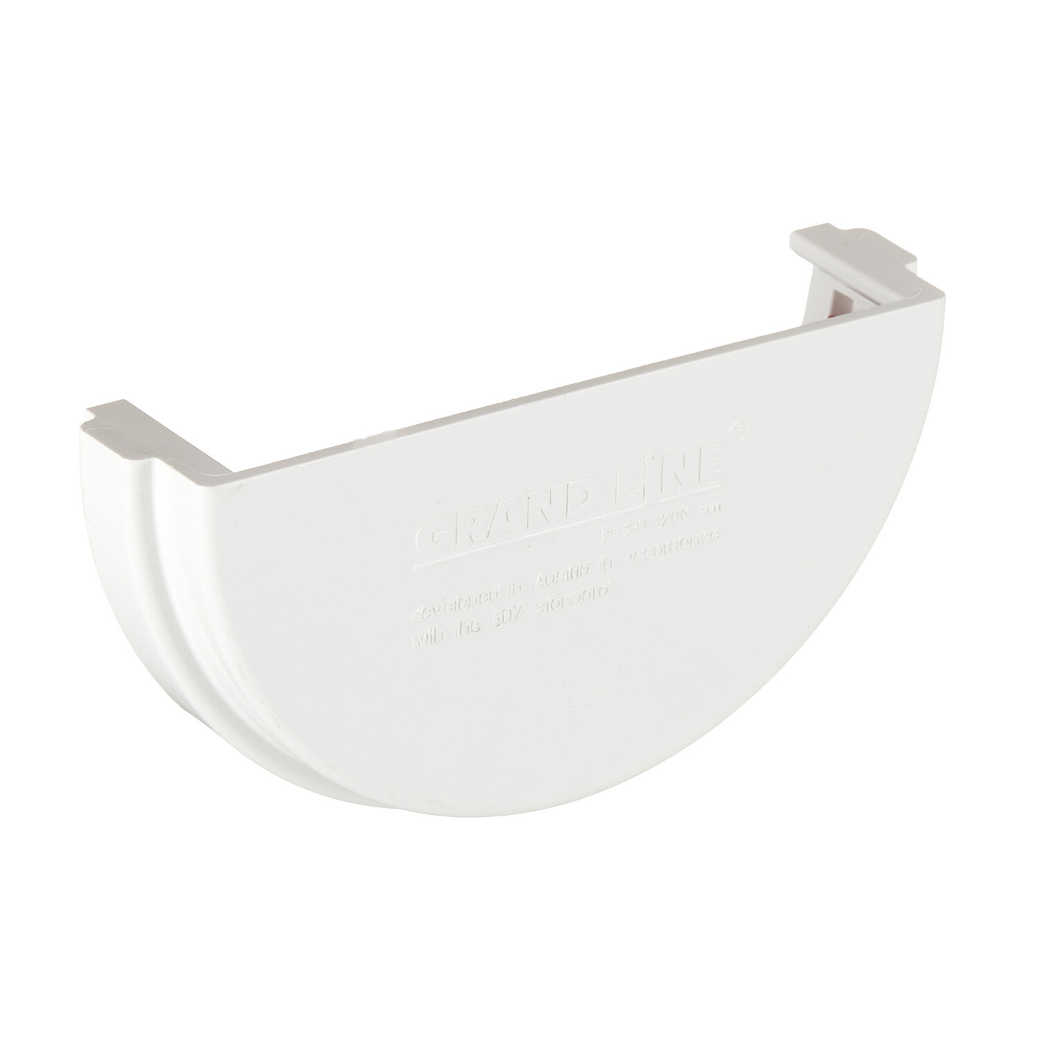 Заглушка желоба пластиковая d120 мм Grand Line белая RAL 9003