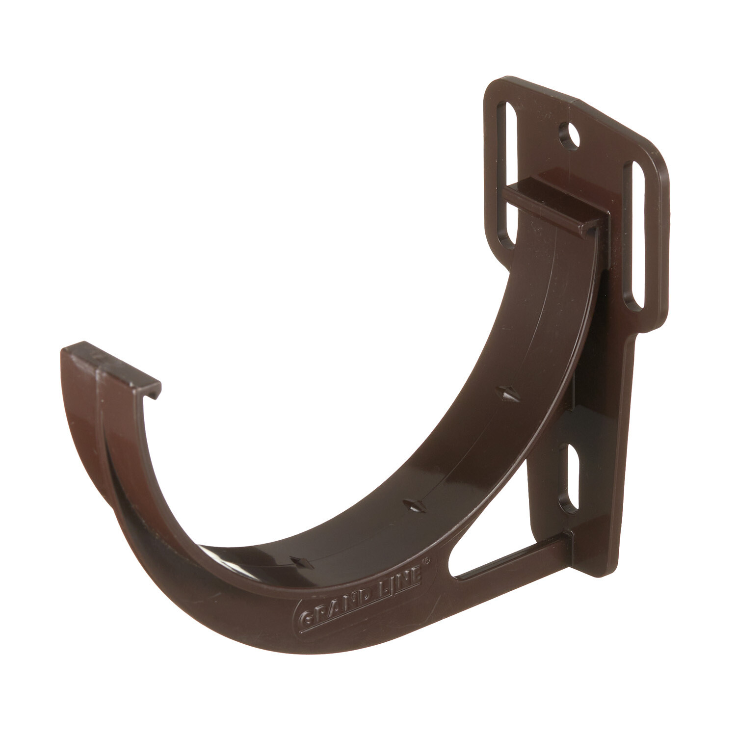 Кронштейн желоба пластиковый d120 мм Grand Line шоколад RAL 8017