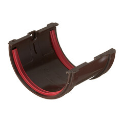 Соединение желоба пластиковое d120 мм Grand Line шоколад RAL 8017 - фото 1