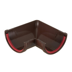 Угол желоба пластиковый d120 мм 90° Grand Line шоколад RAL 8017 - фото 1