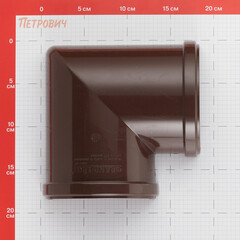 Угол желоба пластиковый d120 мм 90° Grand Line шоколад RAL 8017 - фото 6