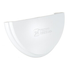 Заглушка желоба Технониколь пластиковая d125 мм белая RAL 9003 - фото 1