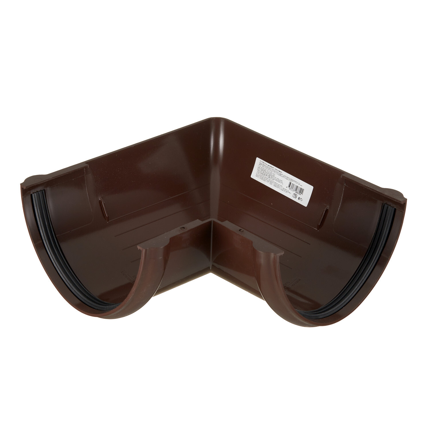 Угол желоба Технониколь пластиковый d125 мм 90° коричневый RAL 8017