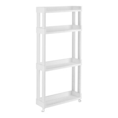 Изображение товара Полка для ванной Violet Vikea четырехъярусная с крючками 395х130х815 мм пластик белая (789406)