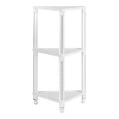 Полка для ванной Violet Vikea угловая трехъярусная с крючками 365х260х680 мм пластик белая (787306) - фото 3