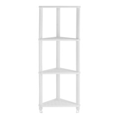 Изображение товара Полка для ванной Violet Vikea угловая четырехъярусная с крючками 365х260х980 мм пластик белая (787406)