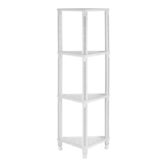 Полка для ванной Violet Vikea угловая четырехъярусная с крючками 365х260х980 мм пластик белая (787406) - фото 3