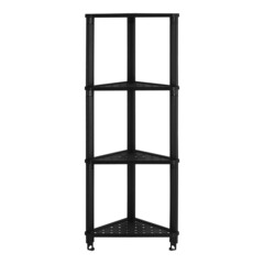 Изображение товара Полка для ванной Violet Vikea угловая четырехъярусная с крючками 365х260х980 мм пластик черная (787407)