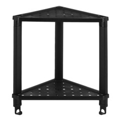 Полка для ванной Violet Vikea угловая двухъярусная с крючками 365х130х380 мм пластик черная (787207)