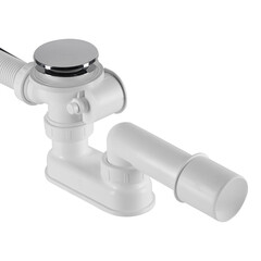 Сифон для ванны Alcadrain регулируемый полуавтомат с выпуском d70 мм с переливом (A55KM/AG210125260) - фото 5