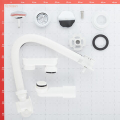 Сифон для ванны Alcadrain регулируемый полуавтомат с выпуском d70 мм с переливом (A55KM/AG210125260) - фото 2