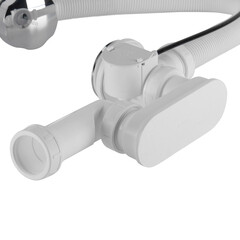 Сифон для ванны Alcadrain регулируемый полуавтомат с выпуском d70 мм с переливом (A55K-VE-01/A55K-RU-01) - фото 4