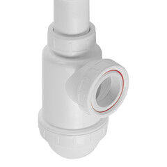 Сифон для мойки Alcadrain 3 1/2х40 мм с выпуском d117 мм с переливом белый (A447-DN50/40) - фото 4