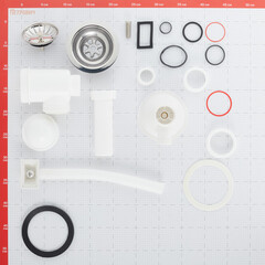 Сифон для мойки Alcadrain 3 1/2х40 мм с выпуском d117 мм с переливом белый (A447-DN50/40) - фото 2