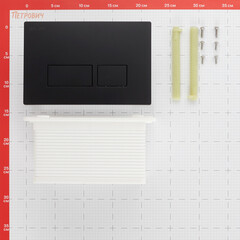 Клавиша смыва для инсталляций AM.PM Pro S пневматическая черная (I047038) - фото 2