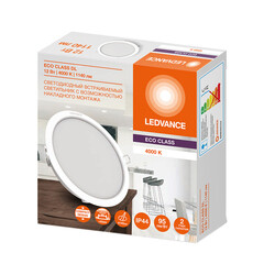 Светильник встраиваемый светодиодный белый 12 Вт 4000К IP44 Ledvance Eco class DL12W (4099854251214) - фото 2