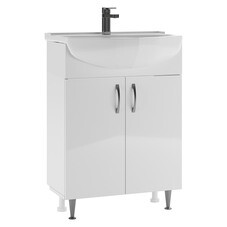 Тумба под раковину Нева 60 см напольная белая (УПП00040336)