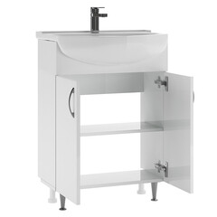 Тумба под раковину Нева 60 см напольная белая (УПП00040336) - фото 5